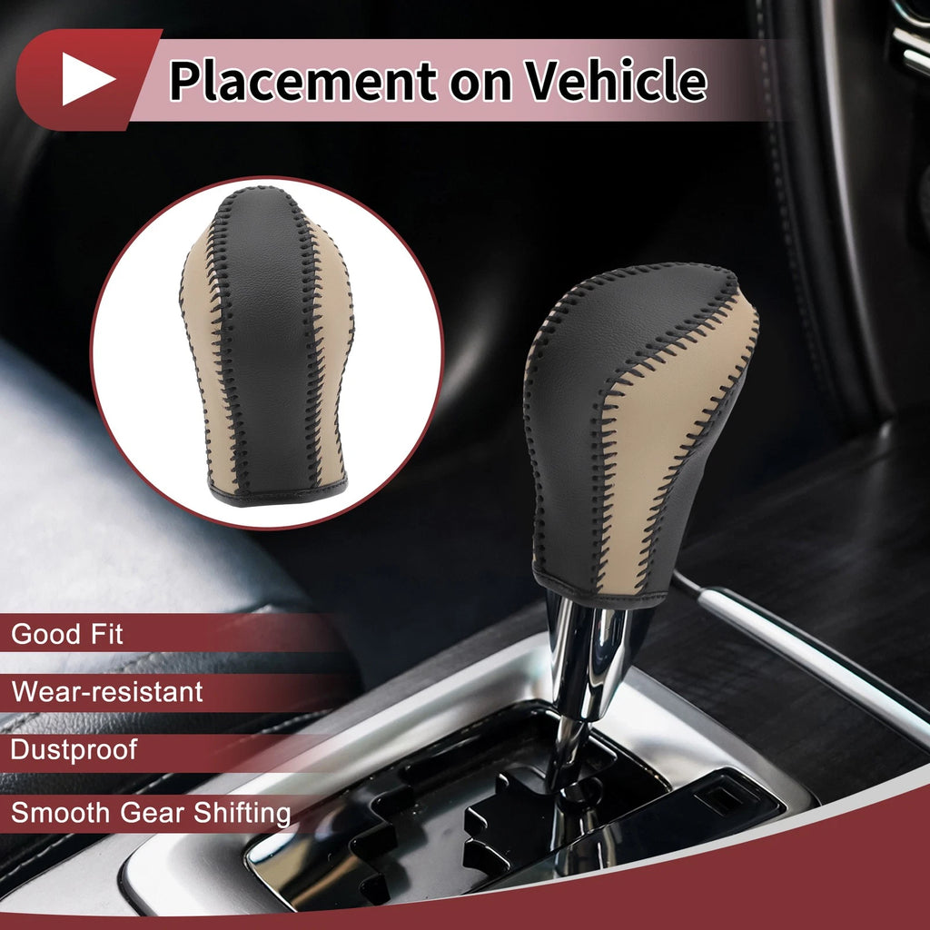 1 Pc Gear Shift Knob Cover for Nissan Maxima (2016–2023) Beige Faux Leather