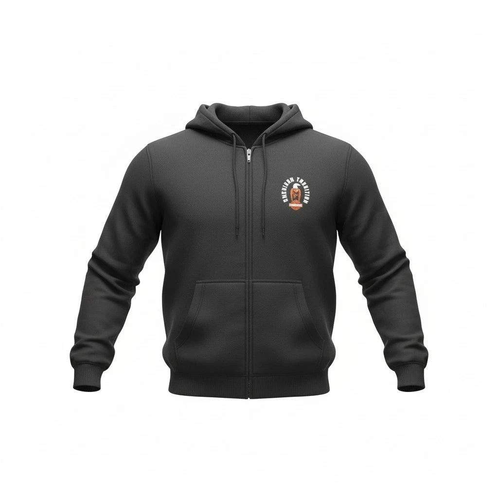 Fleece Full-Zip Hoodie for Harley-Davidson (Men's, Solid Black)