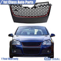 Mesh Grille for VW GTI GLI Jetta MK5 (2006–2009) - Black Badgeless Red Trim