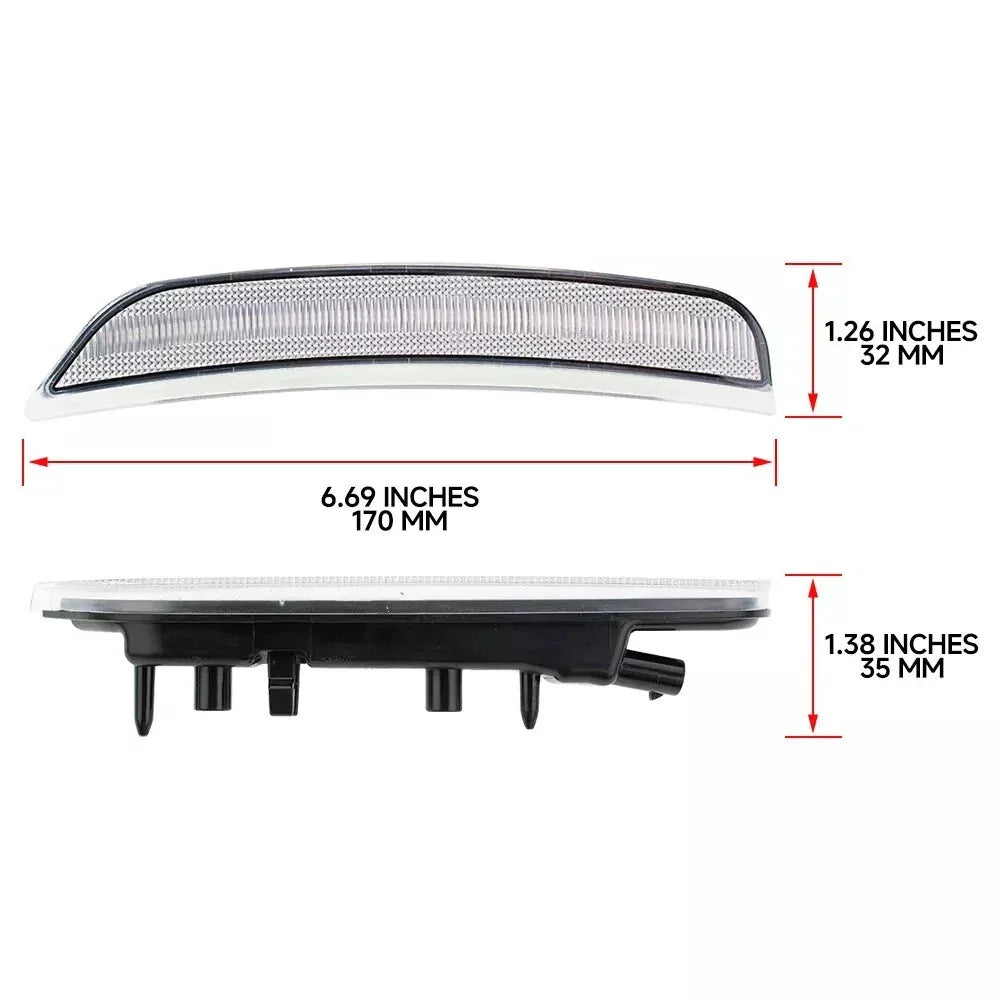 Pair Clear White Front Bumper Side Marker Light for Dodge Durango (2021–2025)