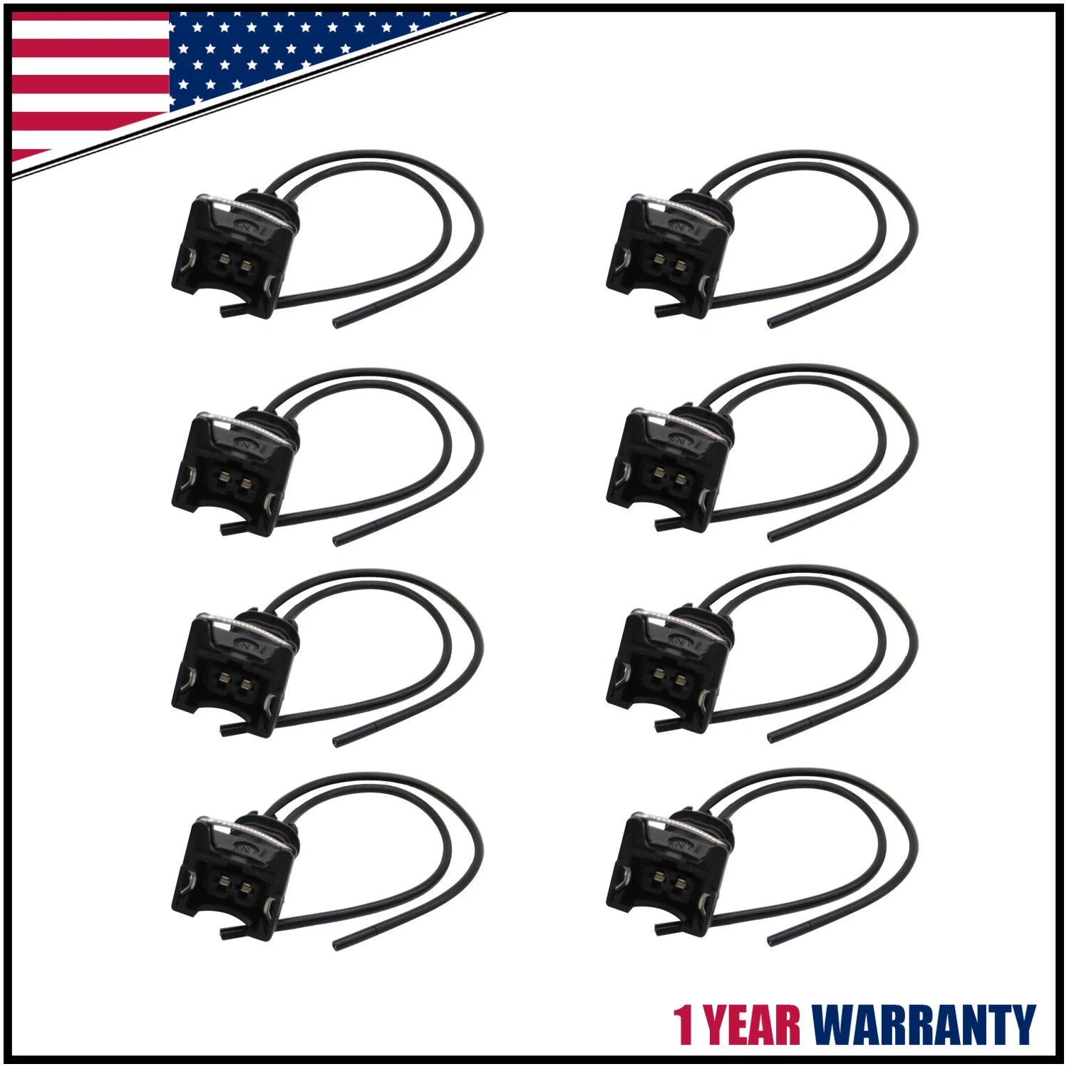 8x Fuel Injector Connector Wiring Plugs for EV1 OBD1 (Cut & Splice)