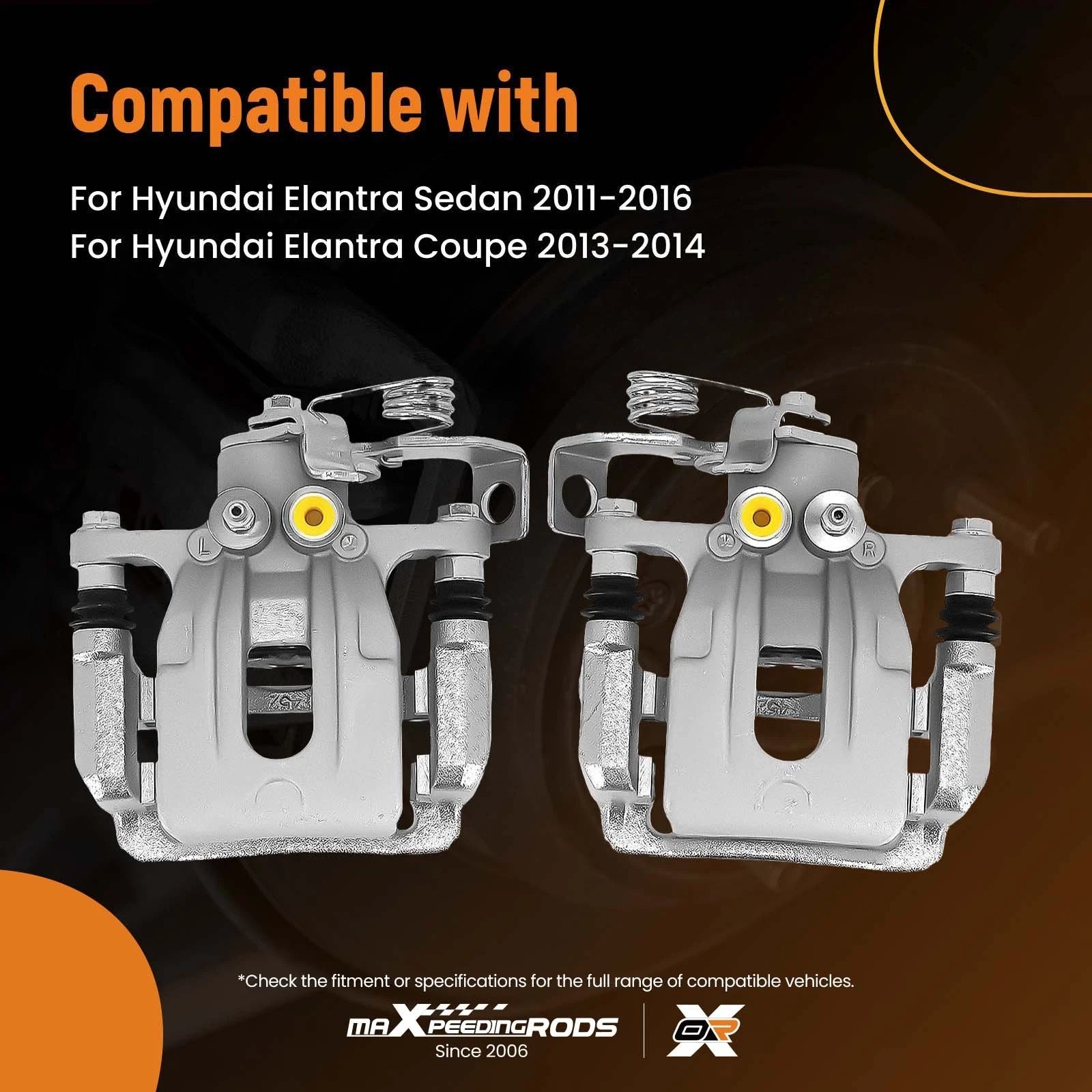 Rear Brake Calipers for Hyundai Elantra Sedan (2011–2016) 19-B6455 19-B6454