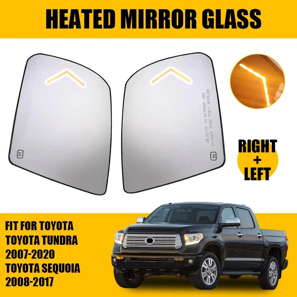 Heated Mirror Glass Set with Turn Signal for Toyota Tundra Sequoia