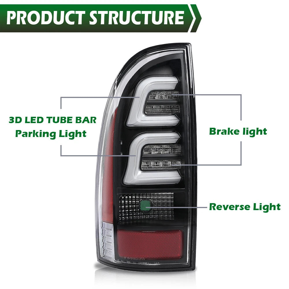 LED Tube Tail Lights for Toyota Tacoma (2005–2015)