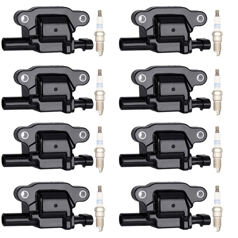 8X Ignition Coils + 8X Spark Plugs for Chevrolet GMC V8 (2000–2023) 12570616 12611424 UF413