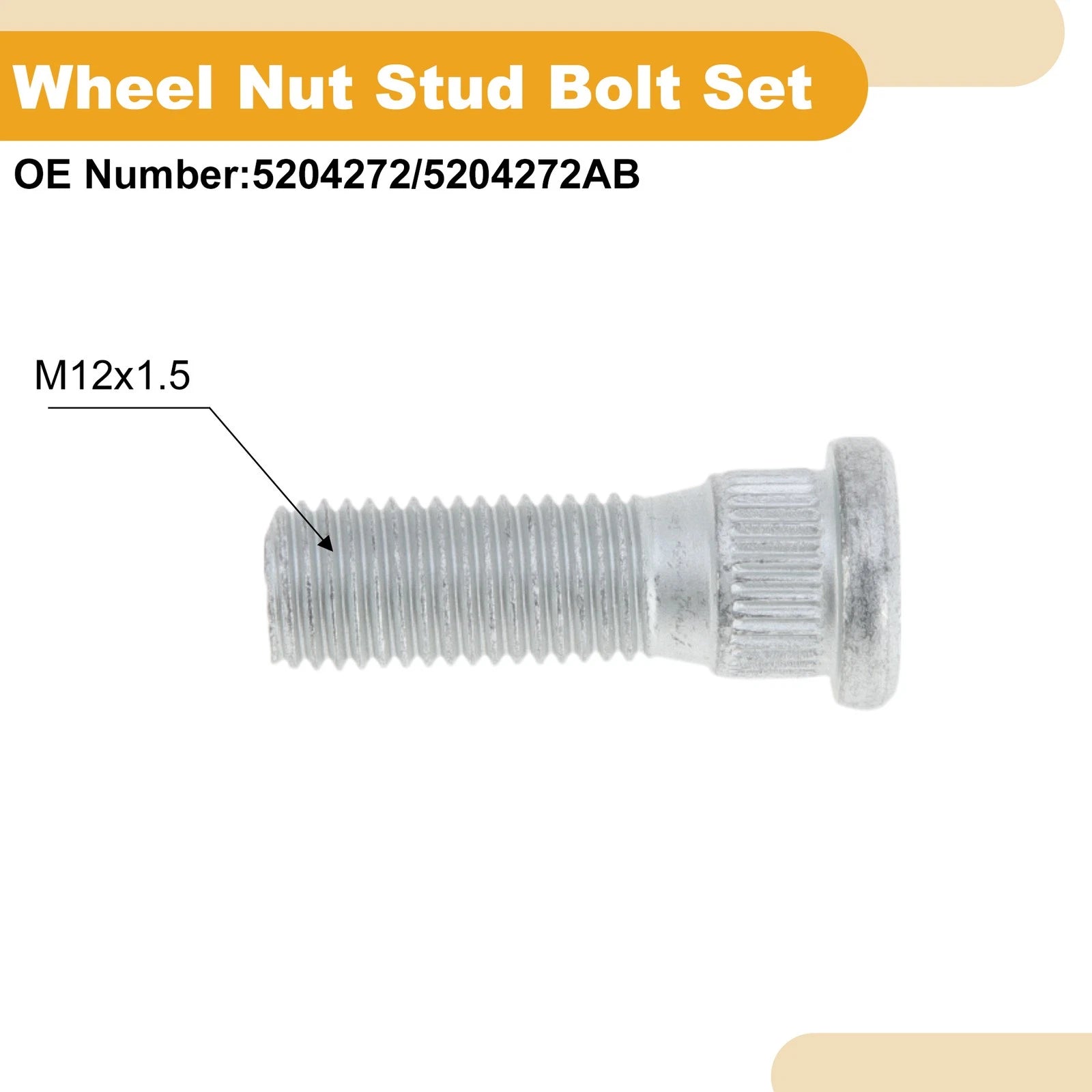M12x1.5 Wheel Lug Stud Set of 5 for Chevrolet Chevette (1976–1987)