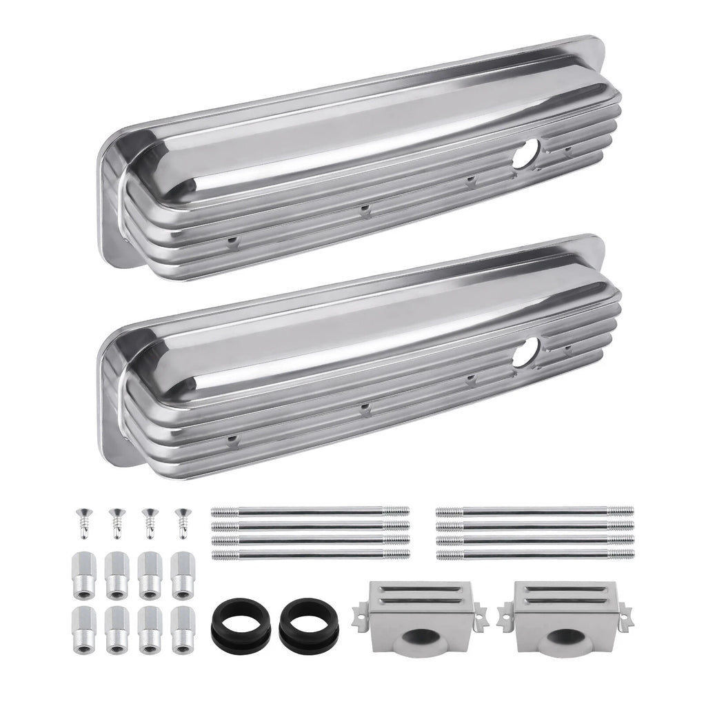 Polished Valve Covers for Small Block Chevy (SBC) 283 327 (1960–1986)