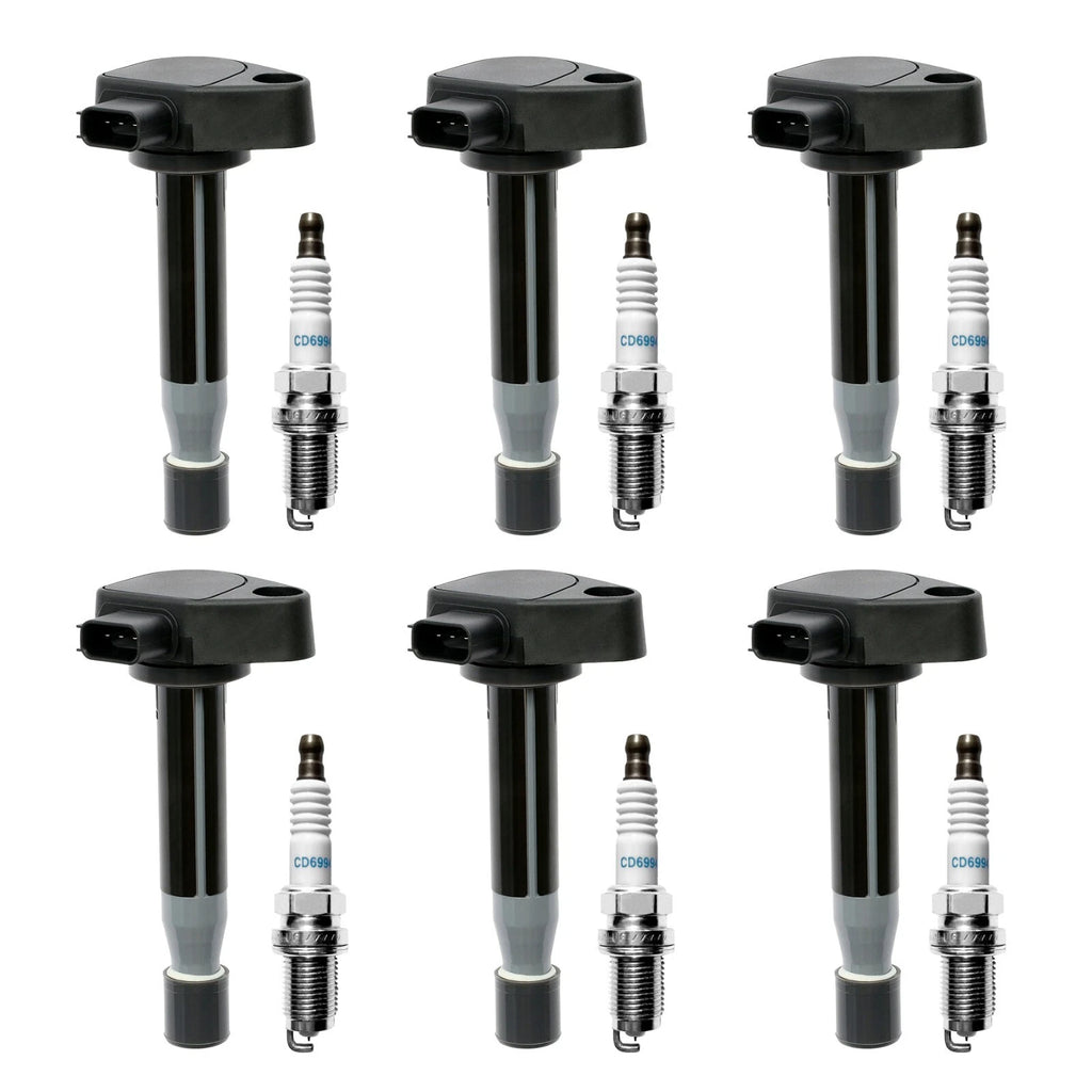 6X Ignition Coil & Iridium Spark Plug Pack for Honda Odyssey Acura (1999–2007)