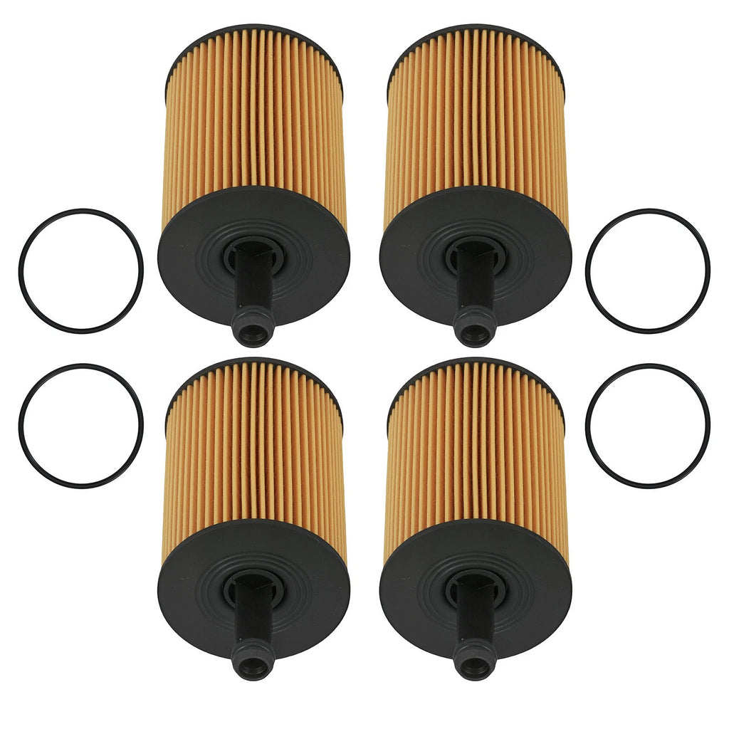Set of 4 Engine Oil Filters for Audi A3 L4 2.0L Diesel (2013–2014) 071115562C 045115389C