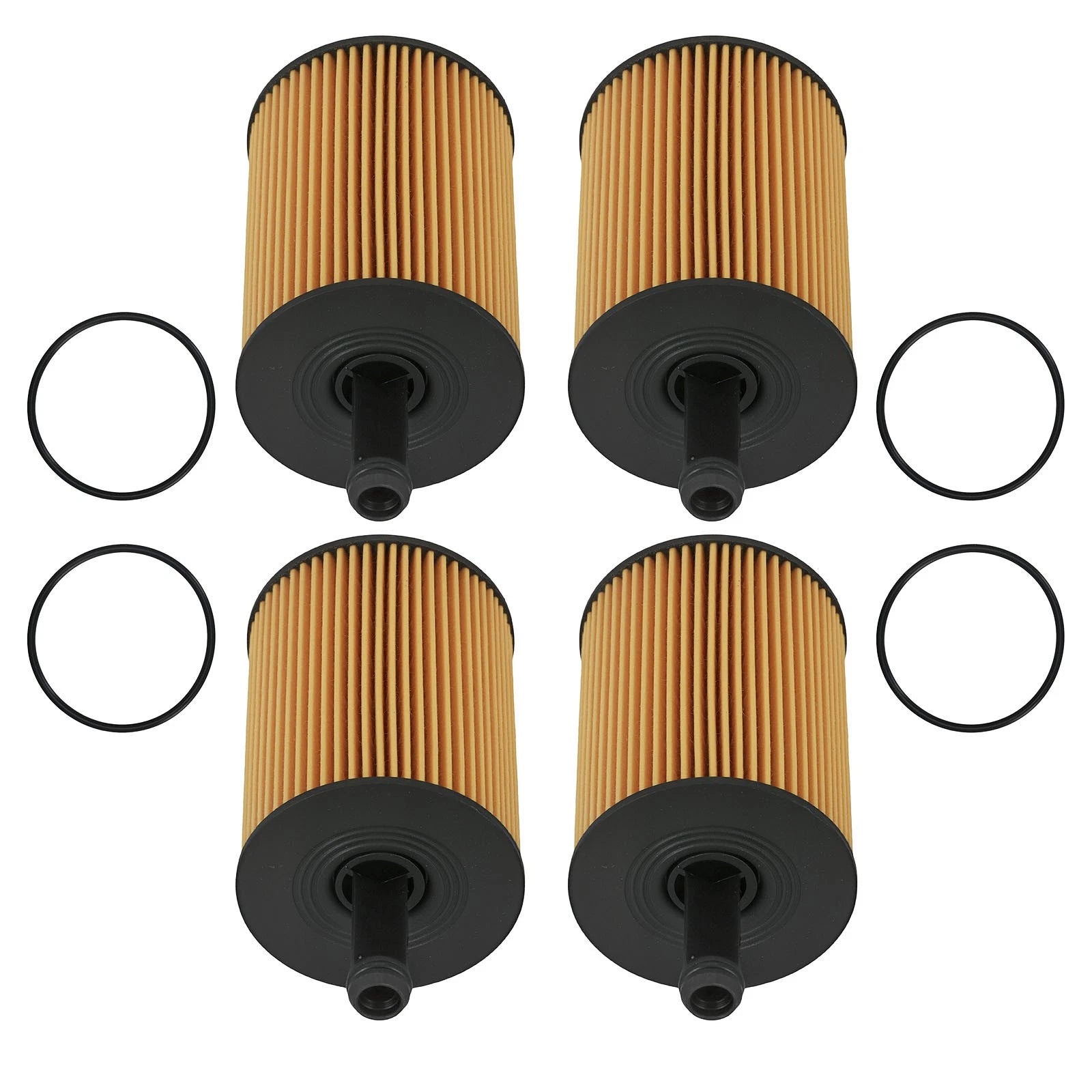 Set of 4 Engine Oil Filters for Audi A3 L4 2.0L Diesel (2013–2014) 071115562C 045115389C