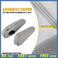 2X Front Seat Armrest Covers for Toyota Sienna (2011–2017) Light Gray