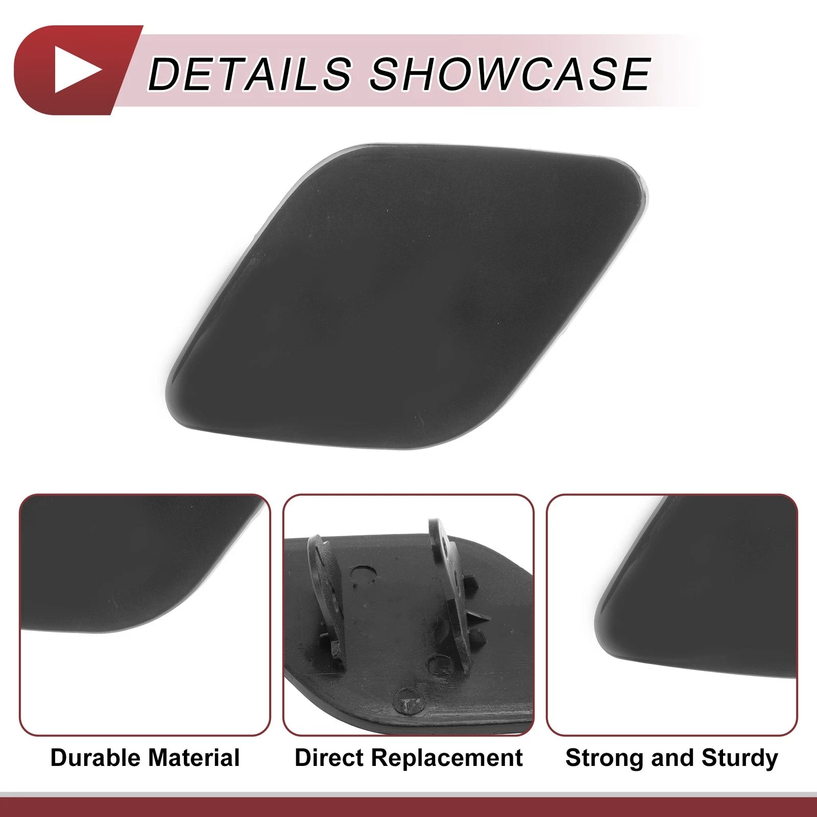 Front Left Bumper Trim Nozzle Cover for BMW X6 (2008–2014) No. 51657052427 Black
