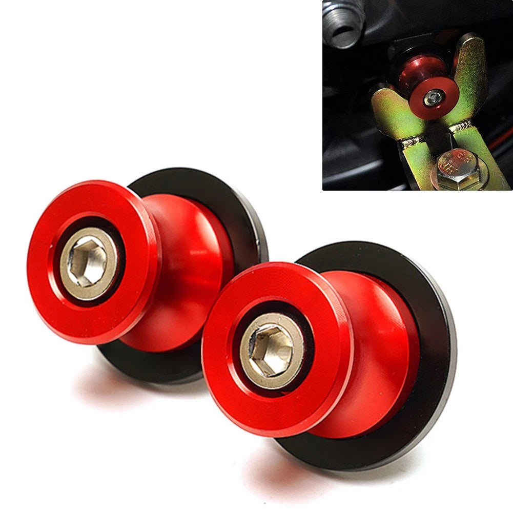Swingarm Slider Stand Screws M6 for Yamaha YZF R1 R3 R6 (2015–2023) - CNC Red Pair