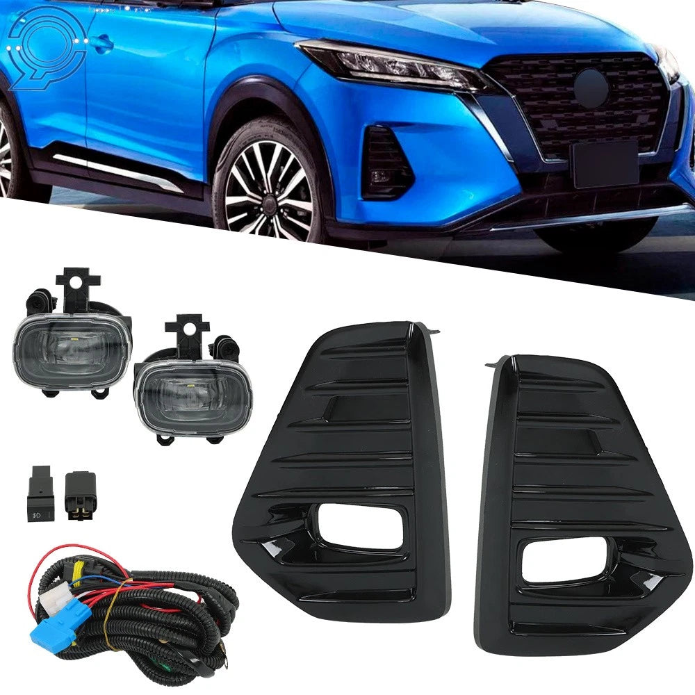 Front LED Fog Lights DRL Lamps for Nissan Kicks (2021–2023) Left+Right
