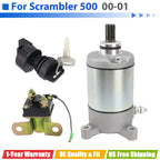 Starter for Polaris Scrambler 500 2x4 4x4 (2000–2001) with Relay & Key Switch
