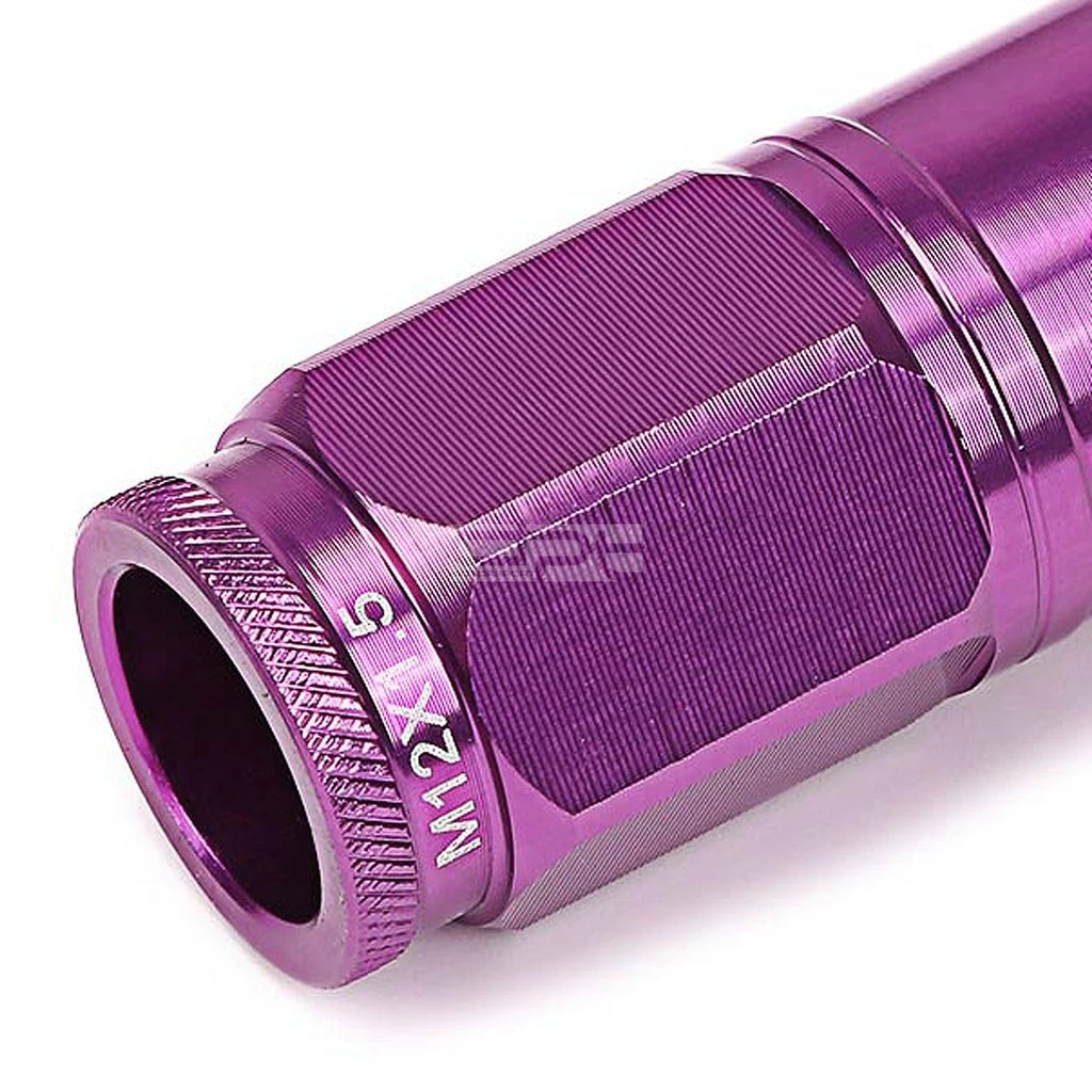 Open-End Aluminum Purple Lug Nuts + Adapter M12x1.5 for