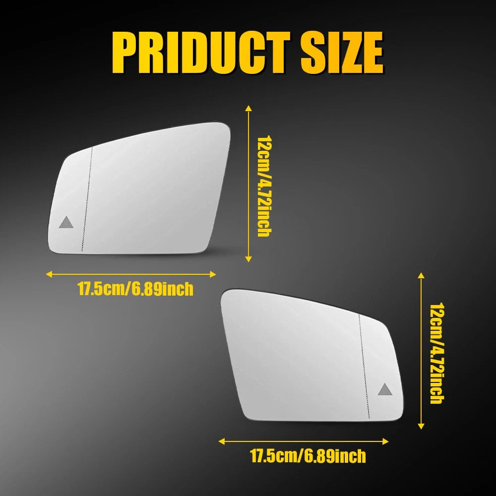 Driver Passenger Side Mirror Glass with Heat and Blind Spot for Benz E-Class (2010–2016)