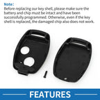2X Keyless Entry Remote Fob Key Shell Case for Honda Civic (2006–2013)