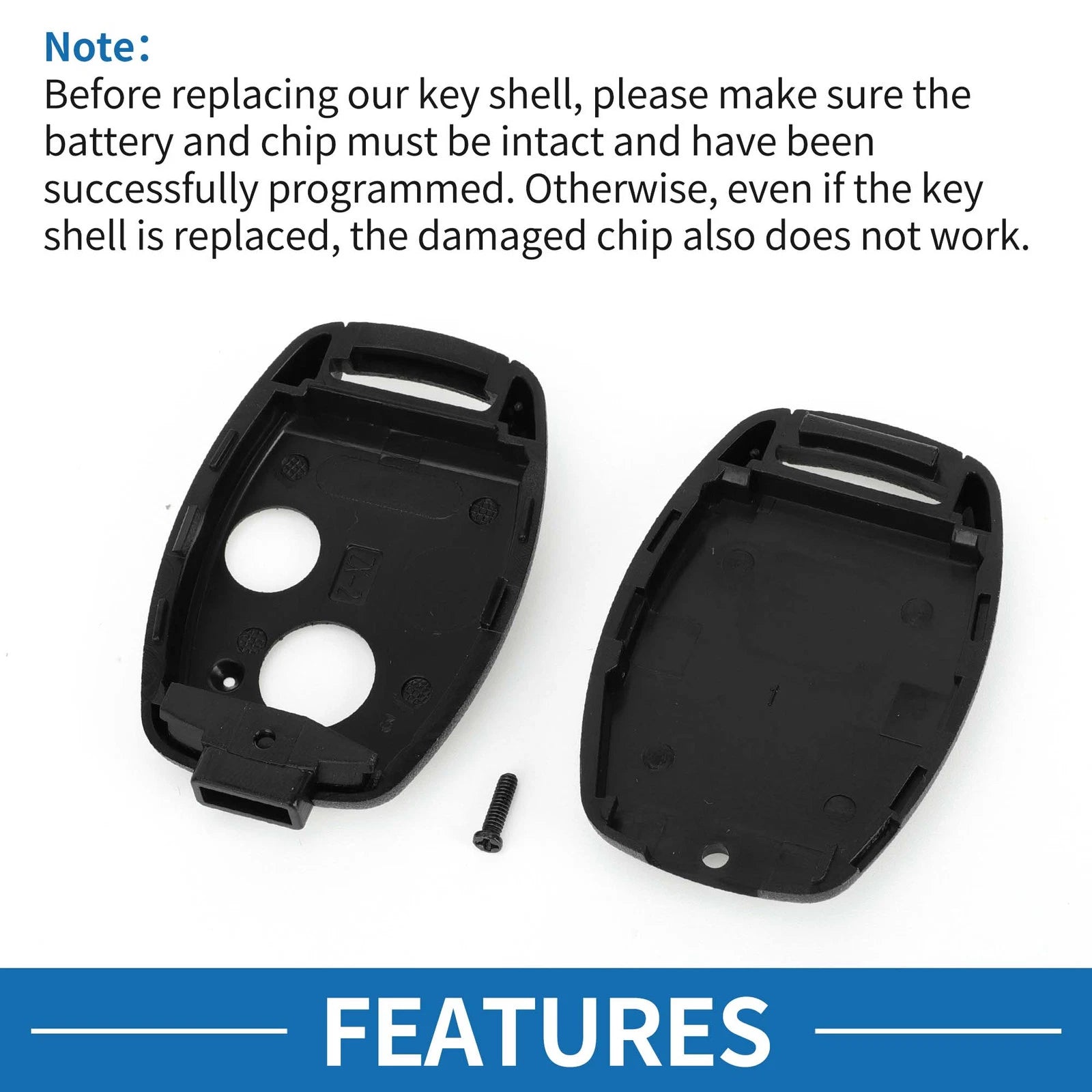 2X Keyless Entry Remote Fob Key Shell Case for Honda Civic (2006–2013)