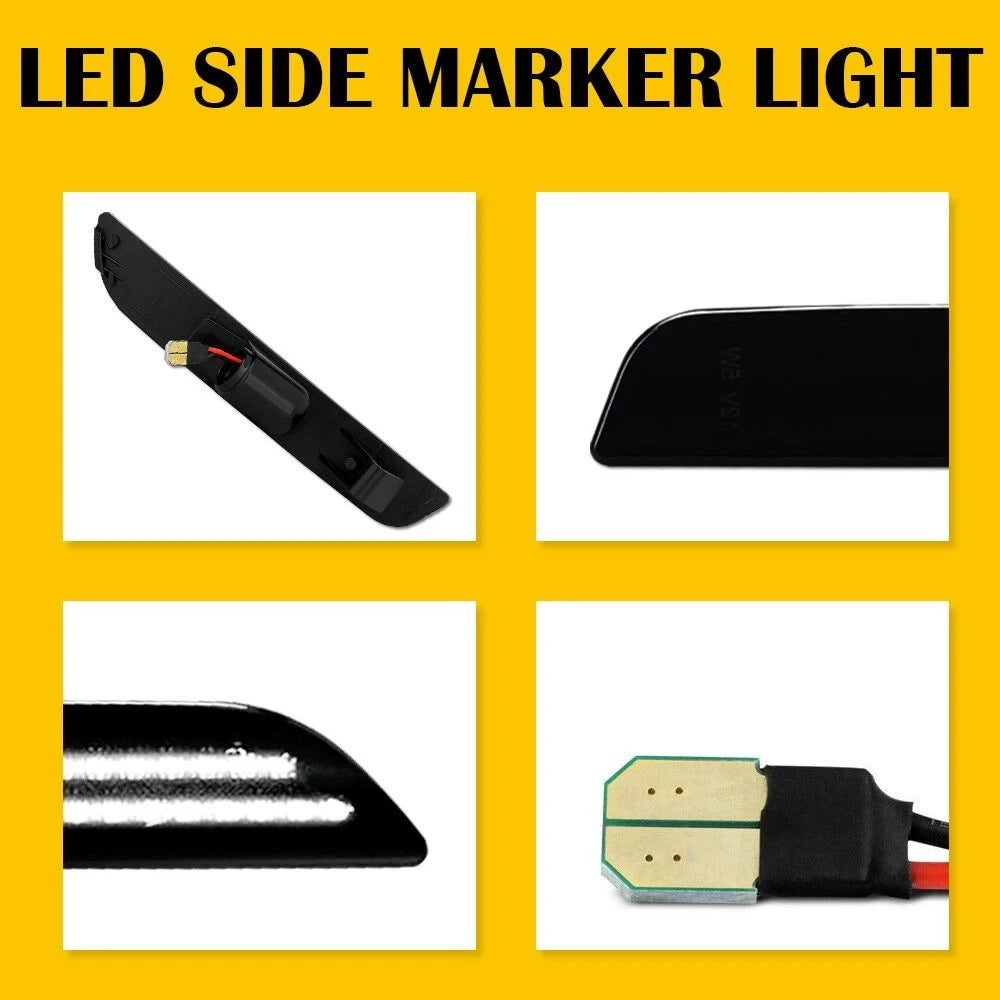 Rear LED Side Marker Lights for Ford Mustang (2010–2014) - Smoked White