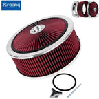 14" x 5" Red Round Deep Dish Air Cleaner Kit for Universal (Fits Most Models)