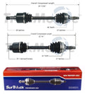 Set of 2 Front CV Axle Shafts for Ford Mercury (2.5L V6, Manual, FWD)