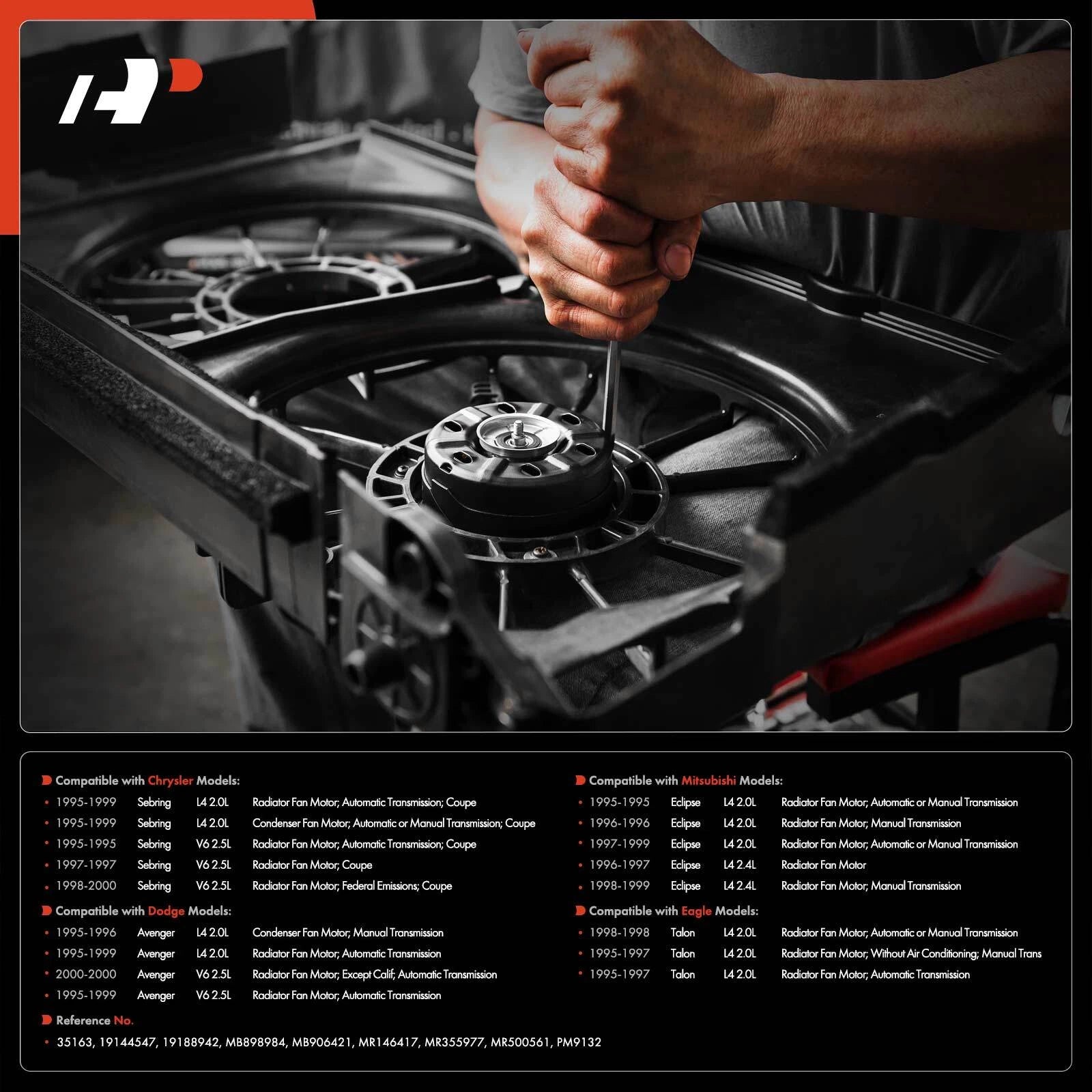 Radiator Fan Cooling Motor for Dodge Avenger Chrysler Sebring (2008–2014)