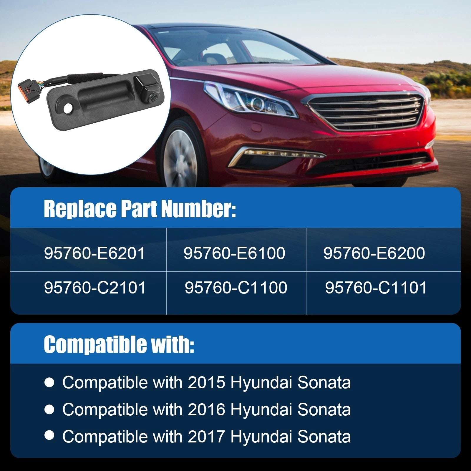 Backup Rear View Camera for Hyundai Sonata (2015-2017)