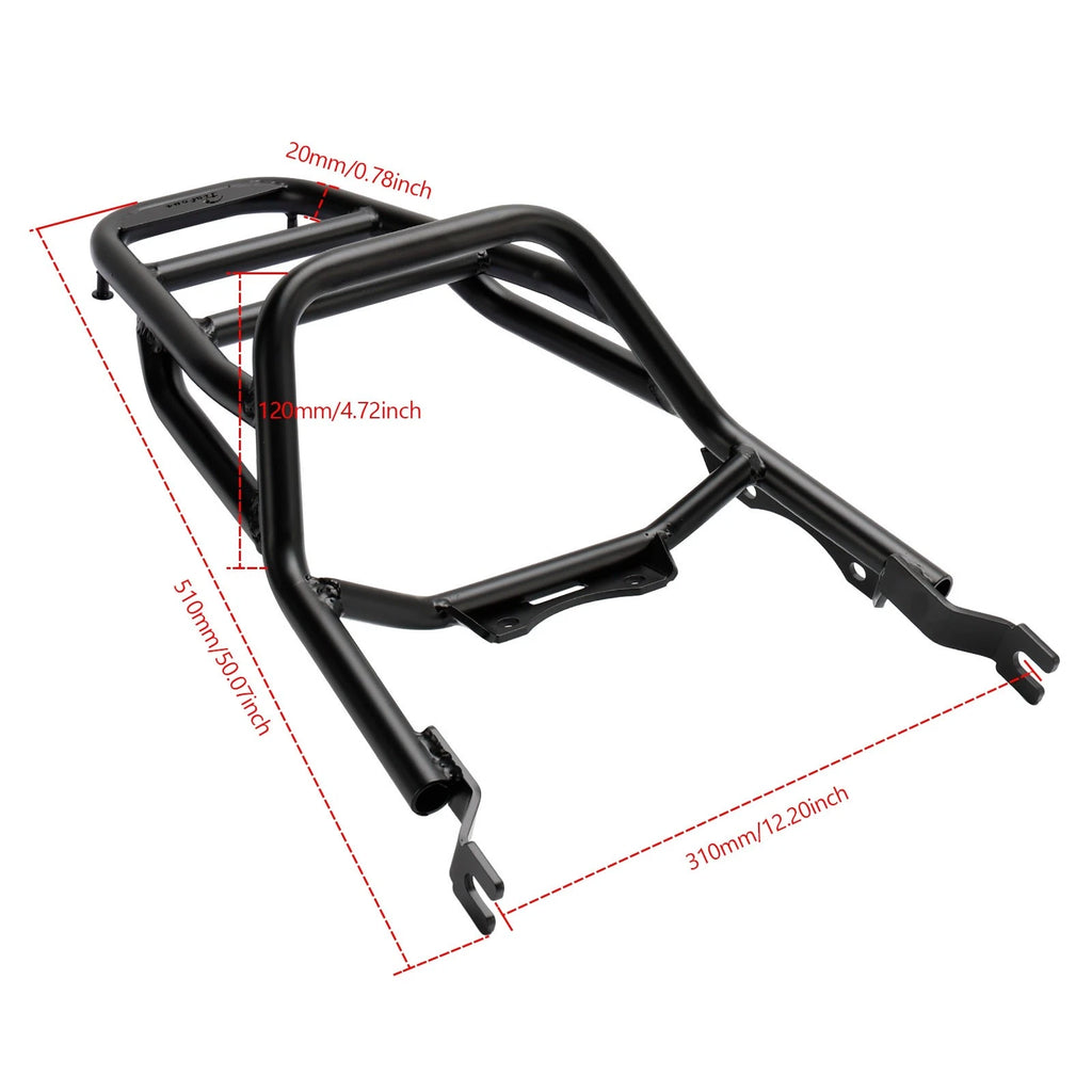 Rear Rack for Honda Dax 125 (2022–2023) - Black Luggage Carry Tube