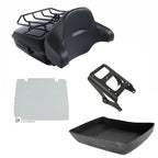 Black Chopped Trunk Backrest Mount Plate for Harley Touring (2009–2013)