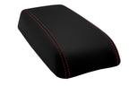 Leather Console Lid Armrest Cover for Ford Fusion (2006–2009) Red Stitch