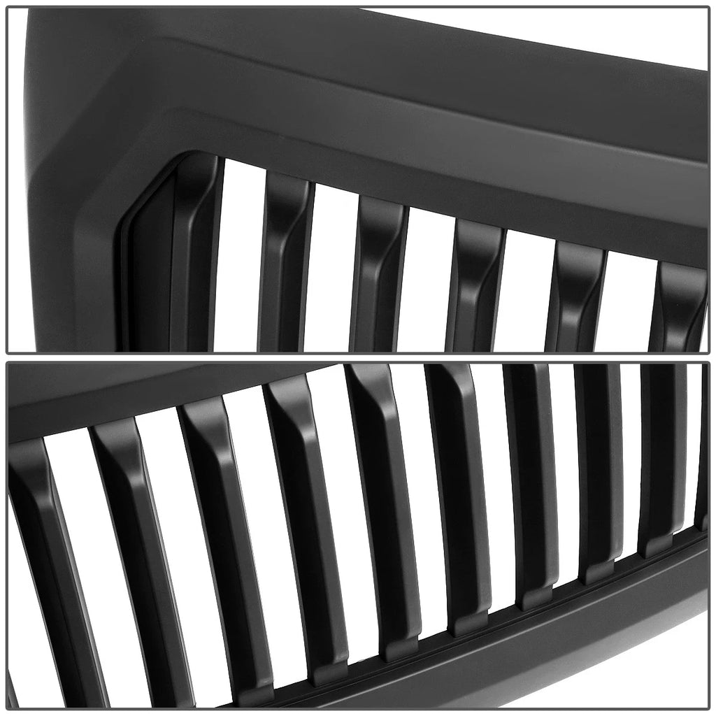 Badgeless Vertical Slat Matte Front Hood Grille Frame for Ford F-150 (2009–2014)