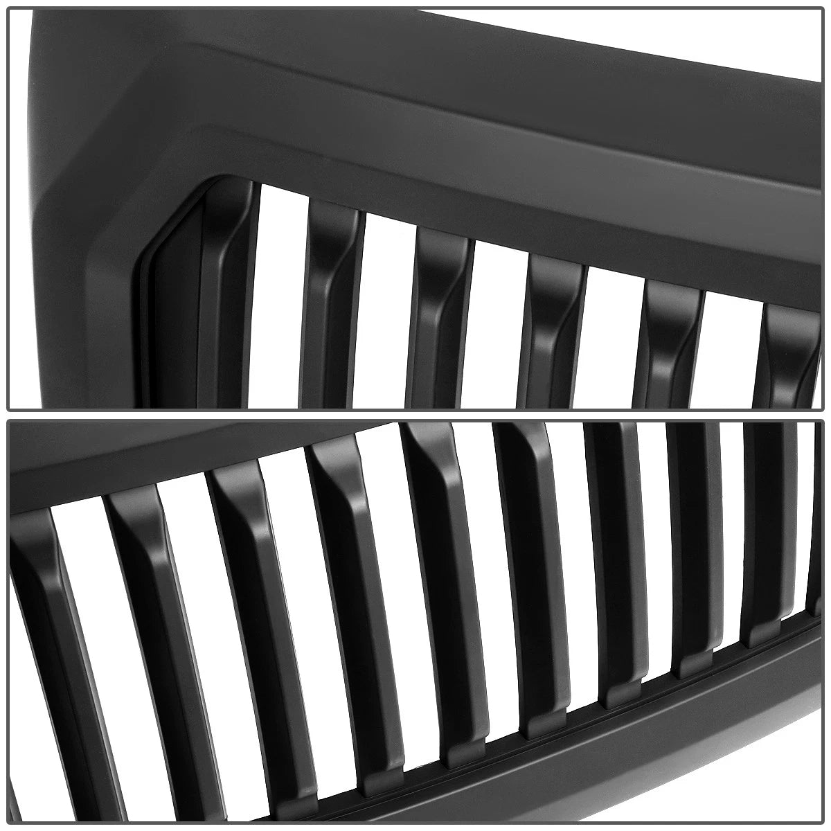 Badgeless Vertical Slat Matte Front Hood Grille Frame for Ford F-150 (2009–2014)
