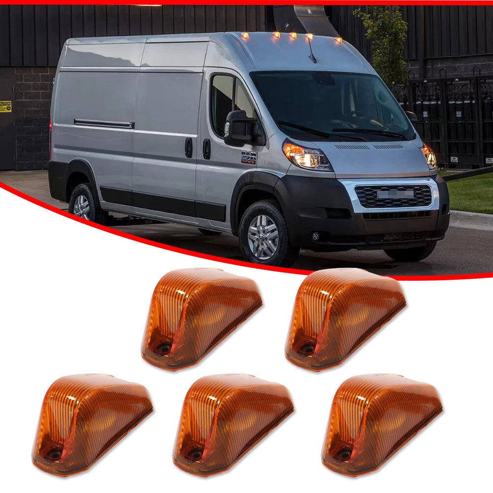 Set of 5 Amber Cab Roof Marker Running Lights for Ram ProMaster 1500 2500 3500 (2014–2023)