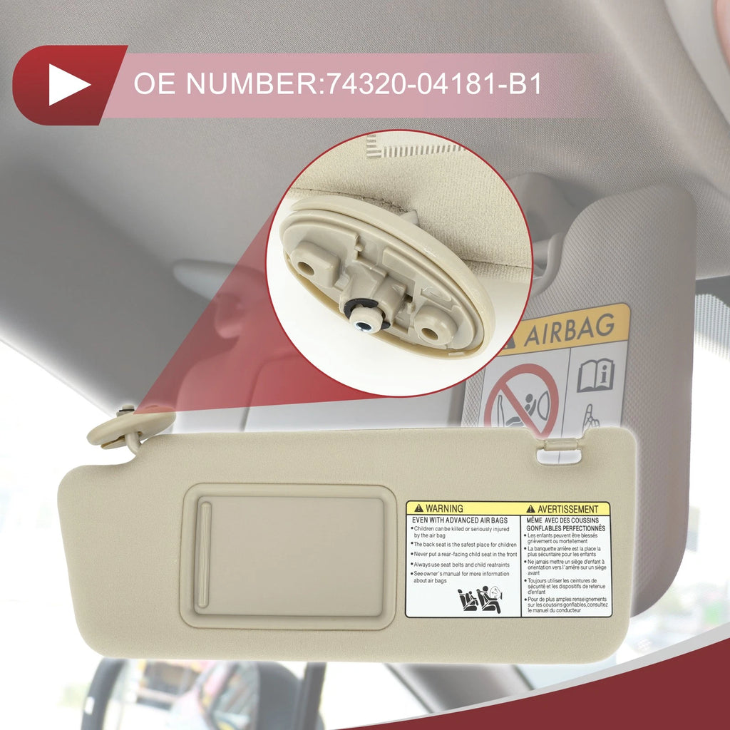 Sun Visor No.74320-04181-B1 for Toyota Tacoma (2005–2011) Left Driver Side