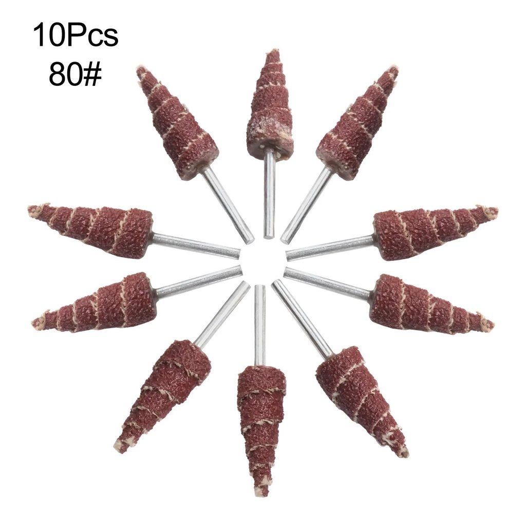10pcs 80 Grit Cone Sanding Flap Wheels for Polishing and Grinding Tools