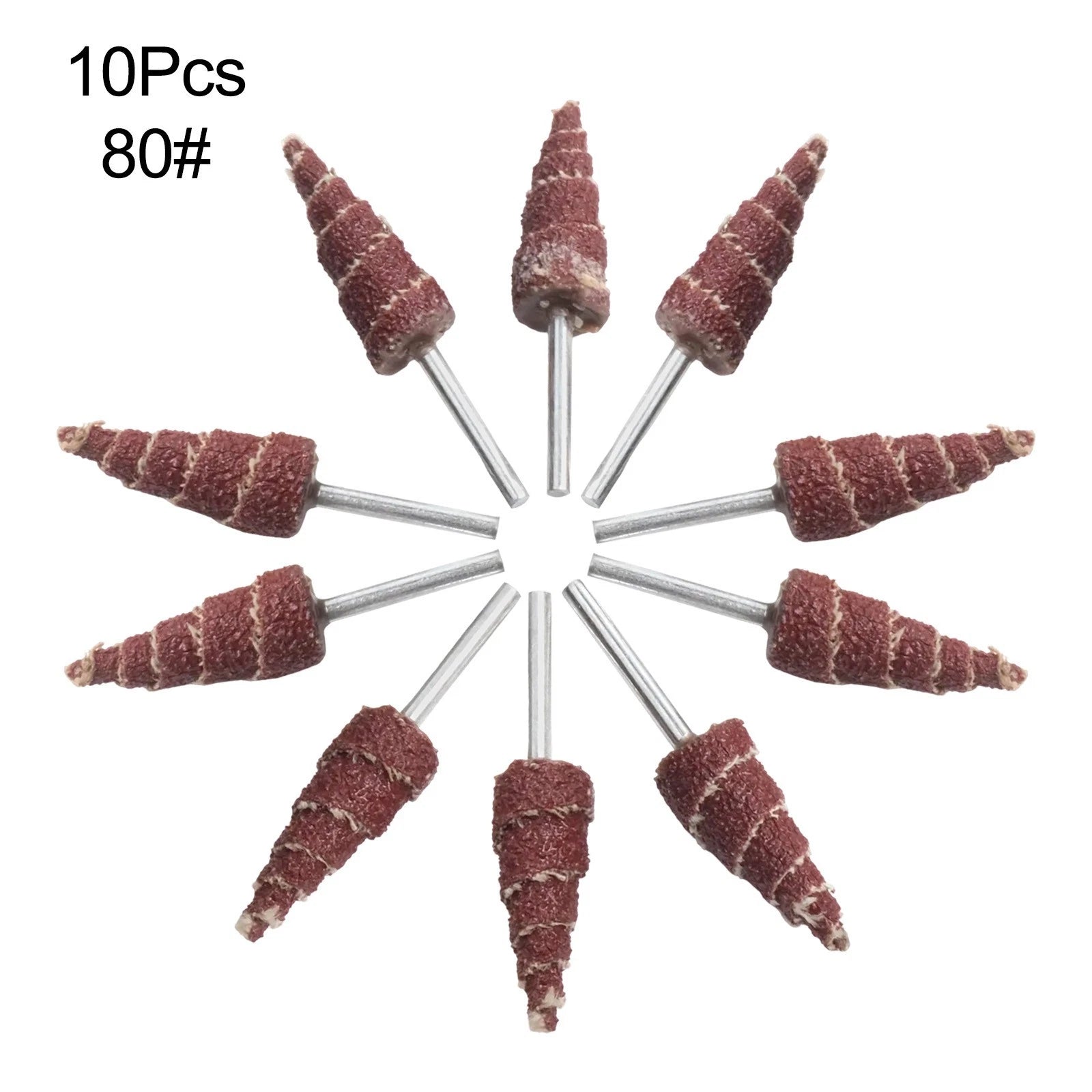 10pcs 80 Grit Cone Sanding Flap Wheels for Polishing and Grinding Tools