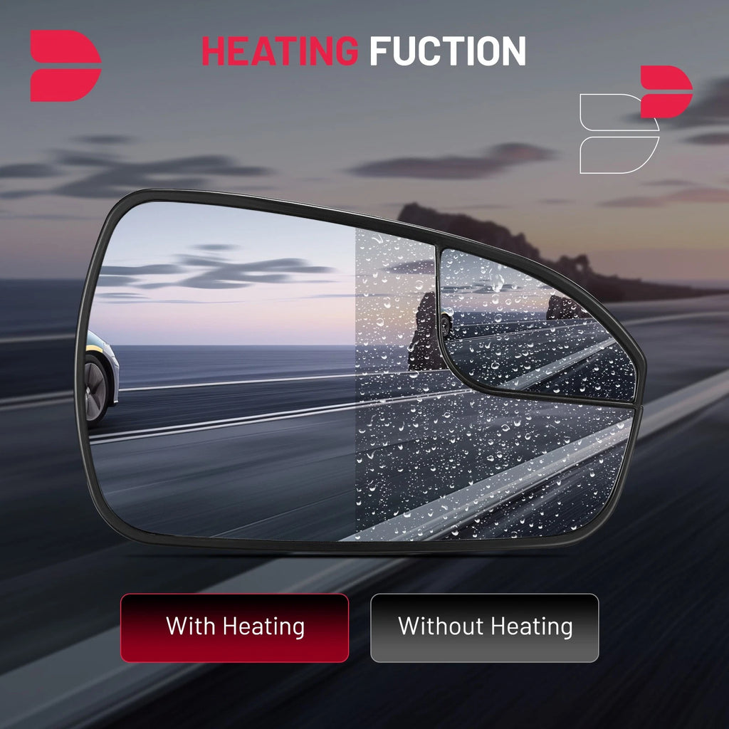 Replacement Heated Mirror Glass for 2013-2020 Ford Fusion (Right)