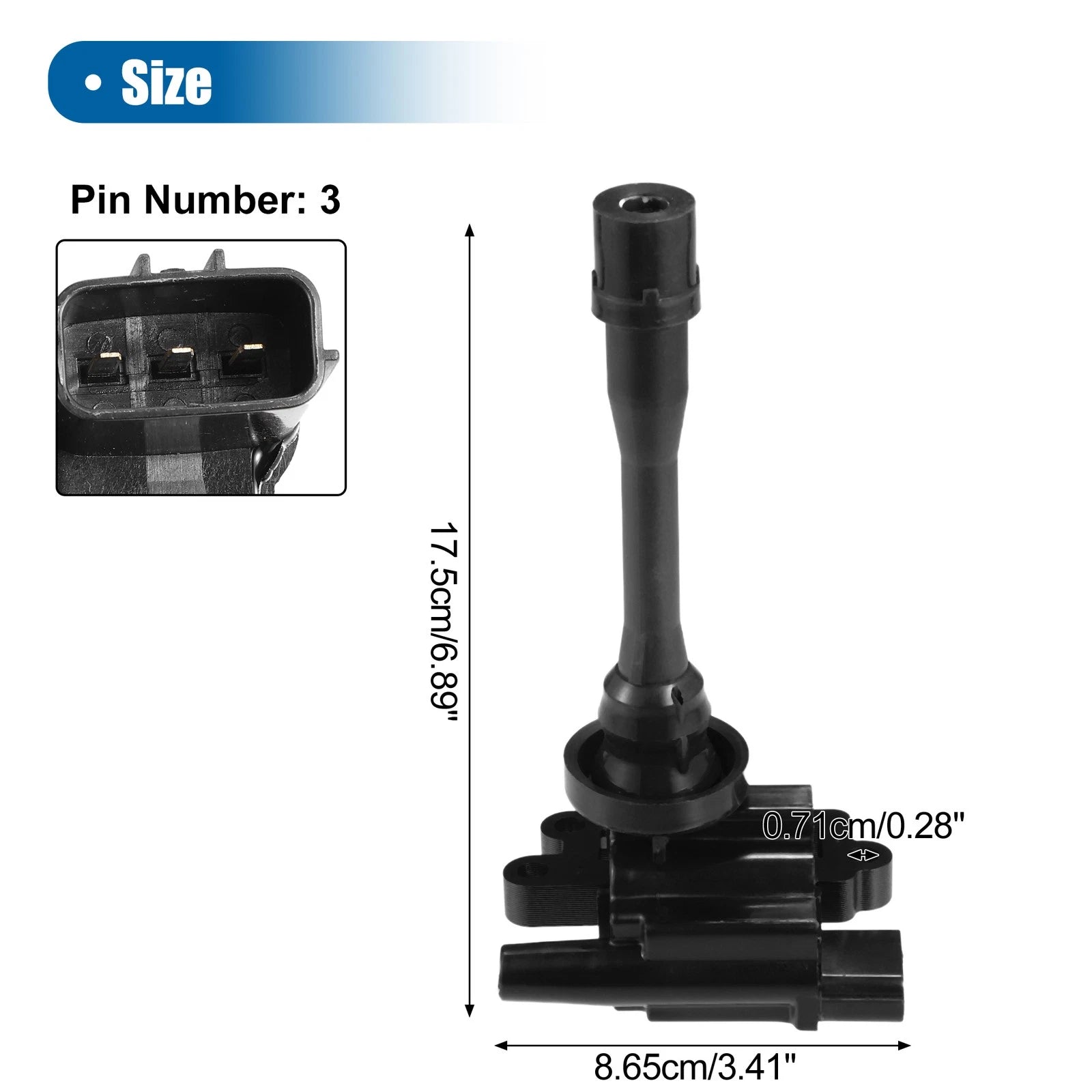 Ignition Coil for Mitsubishi Mirage Galant (No.MD362907) Rubber Metal Black