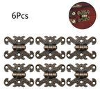 6x Antique Bronze Mini Folding Hinges for Jewelry Box Toolbox Decor
