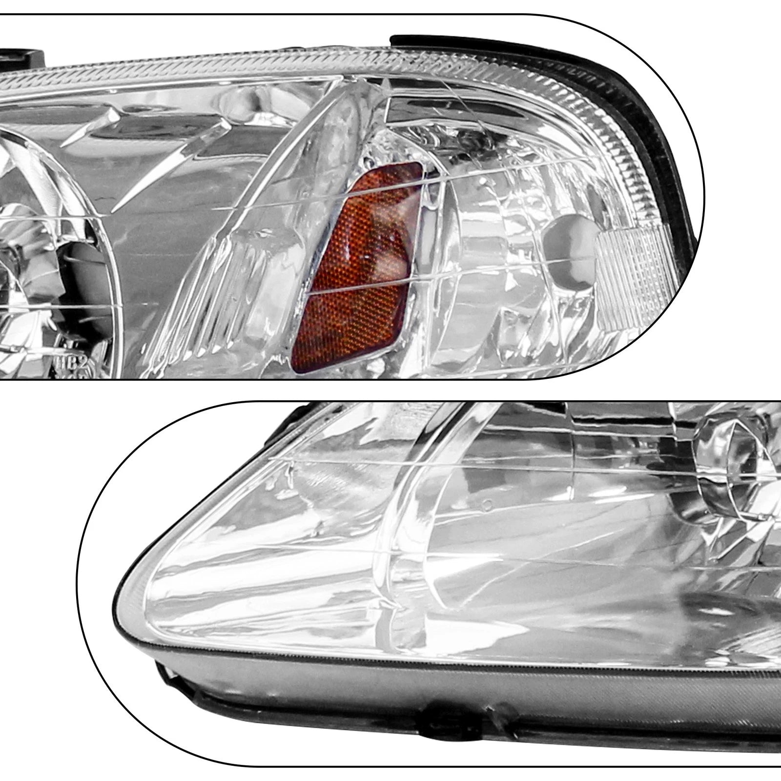 Pair Headlights for Honda Civic (1999-2000)