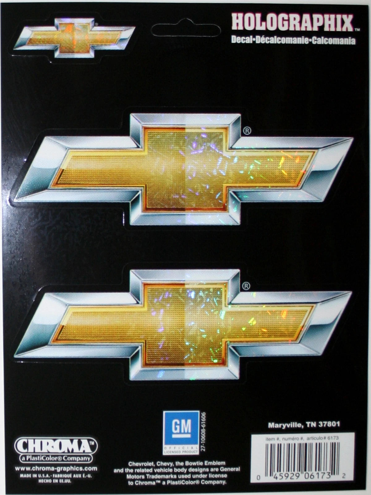 Set of 2 Holographic Emblem Decals for Chevy Chevrolet Truck