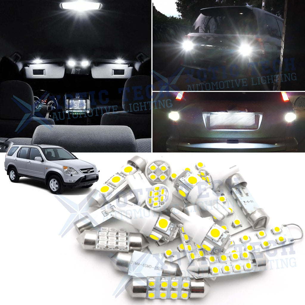 White LED Interior and Reverse Light Package Kit for Honda CR-V (2002–2006)