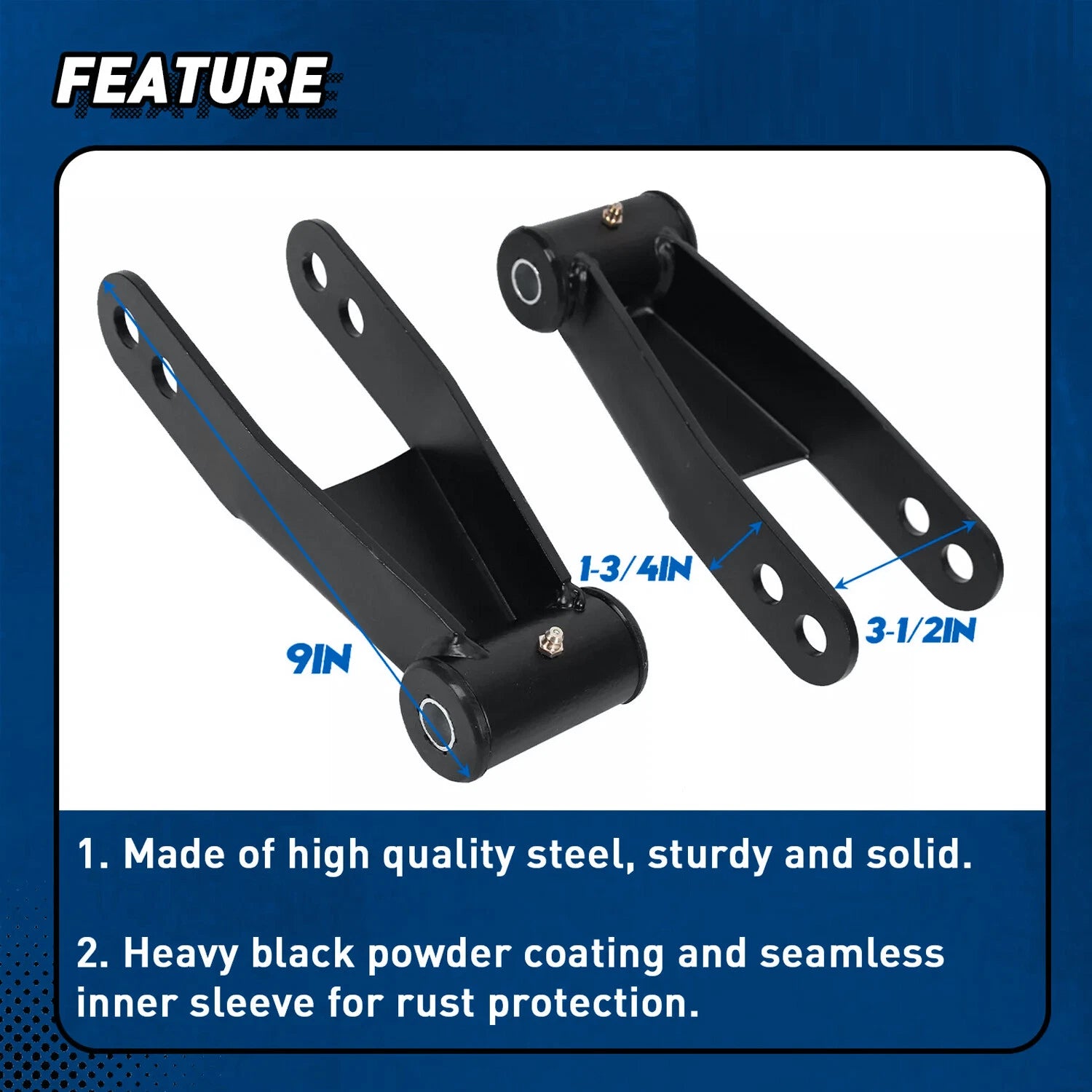 2" Rear Drop Shackles for Chevy Silverado GMC Sierra 1500 (1988-2018)