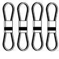 Set of 2 Disc Mower Belts for Kuhn GMD500 GMD500S GMD55S GMD66 GMD66HD GMD77