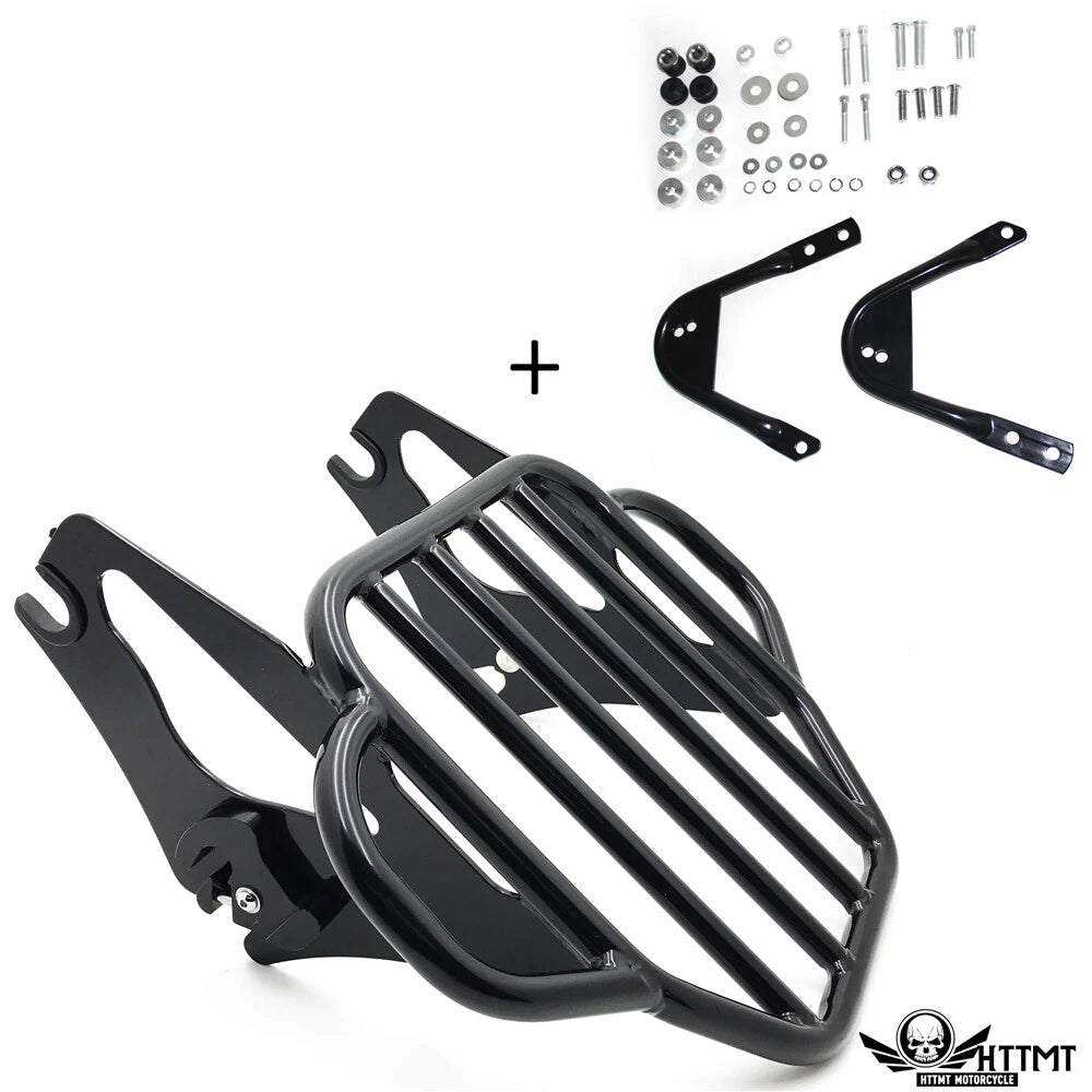 2X Black King Detachables Luggage Rack Docking for Harley Touring Road King (1997–2008)