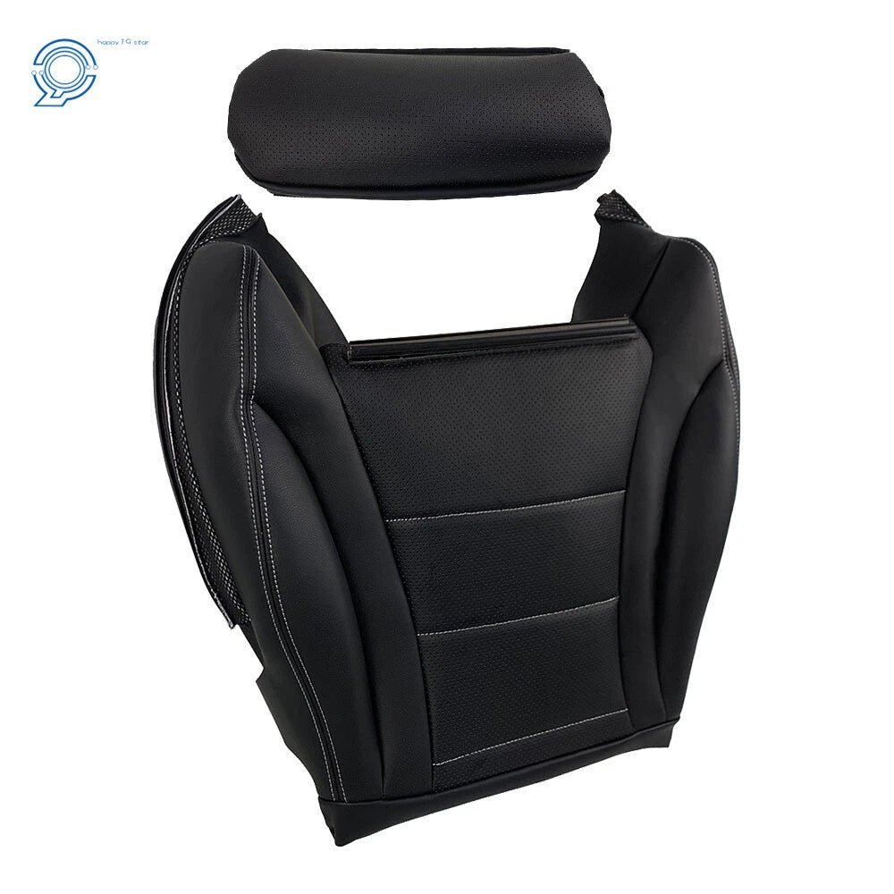 Driver Left Bottom Seat Cover for Mercedes Benz C300 (2015–2021) Black Leather
