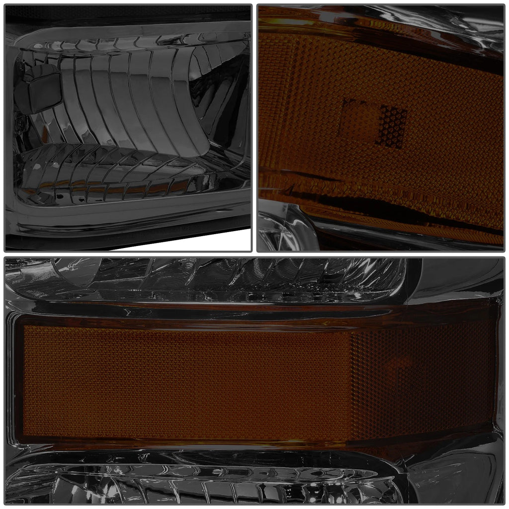 Pair of Smoked Housing Amber Side Headlights for Ford Super Duty (2008–2010)