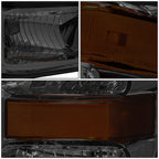 Pair of Smoked Housing Amber Side Headlights for Ford Super Duty (2008–2010)
