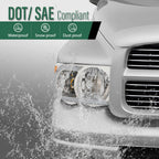 Clear Chrome LED Tube DRL Headlights for Dodge Ram 1500 2500 3500 (2002–2005)
